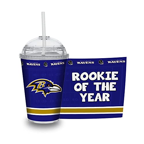 Image of Rico Industries NFL Football Rookie of The Year 12oz Acrylic Tumbler, Youth Tumbler with Swirly Straw