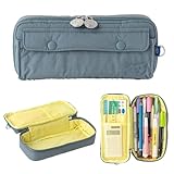 brunch brother Daily Pocket Blue Pencil Case, Ample Storage Pencil Pouch with Simple Design and Large Capacity, Perfect for Students and Professionals Seeking Organization and Style