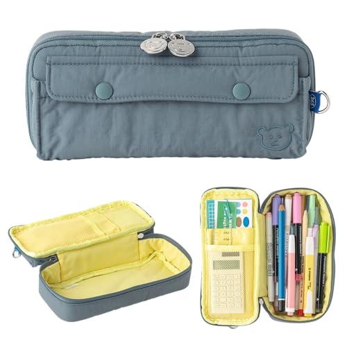 brunch brother Daily Pocket Blue Pencil Case, Ample Storage Pencil Pouch with Simple Design and Large Capacity, Perfect for Students and Professionals Seeking Organization and Style