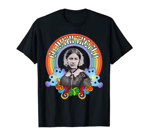 Florence Nightingale Groovy Retrato Enfermera Go With Flo Retro Camiseta
