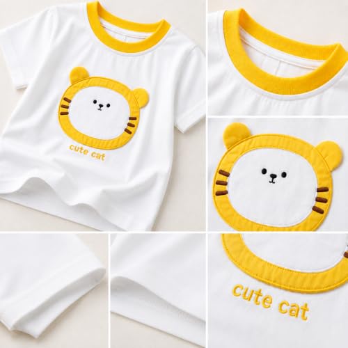 Image of Googo Gaaga Boy's Cotton Short Sleeve Printed Tshirt and Half Pant Set