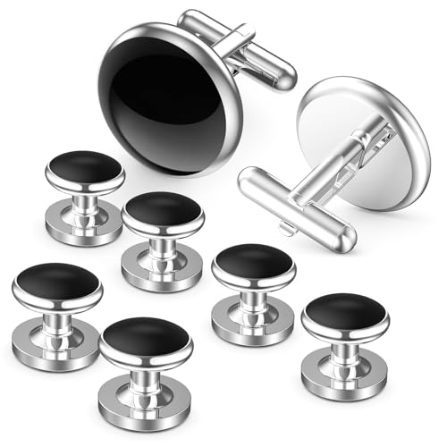 Lictin Cufflinks for Men, Men’s Tuxedo Studs and Cufflinks Set, ...