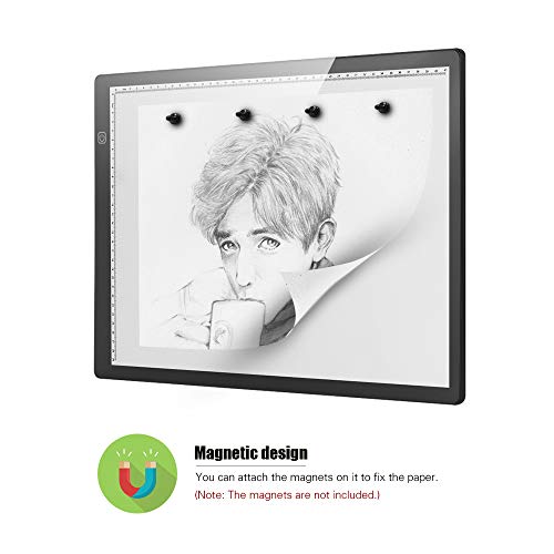 Aibecy Magnetic A3 LED Tracing Light Box Ultra-thin Stepless Dimmable Brightness Artcraft Light Table Pad Board with Scale USB Powered Portable Copy Board for Artists Adults Students Sketching Drawing - Thumbnail 3