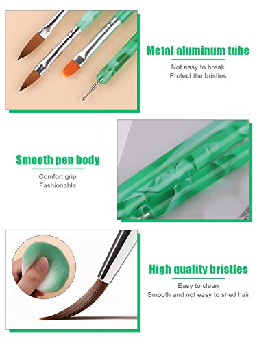 Torokom 19Pcs Nail Art Brushes Professional Acrylic Brushes For Nails Incl Gel Polish Nail Art Tools, Nail Design Brushes,Double Ended Dotting Tools For Acrylic Application Manicure,With Nail Dust Brush #TOP6