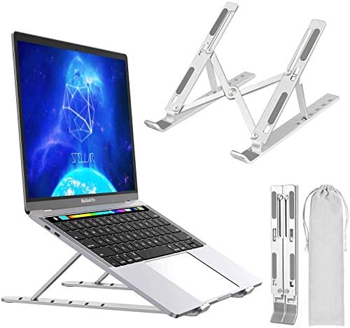 Laptop Stand, Adjustable Portable Laptop Holder,Aluminum Alloy Desktop Mount Compatible with 10-15.6 Inch MacBook PC-Notebook Tablet (Silver)