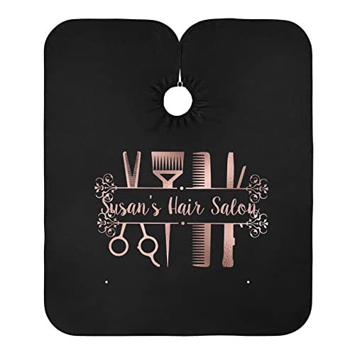 Capa de barbero personalizada color oro rosa 65 x 55 pulgadas