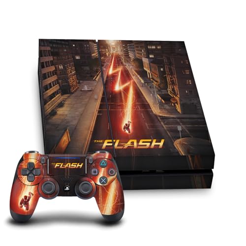 Head Case Designs Offizielle The Flash TV Series Barry Poster Vinyl Haut Gaming Aufkleber Abziehbild Abdeckung kompatibel mit Sony PlayStation 4 PS4 Console and DualShock 4 Controller Bundle