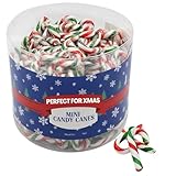 250 Mini Candy Canes – Individually Wrapped 5g Peppermint Christmas Sweets for Kids, Ideal for Gifts, Stockings Fillers & Tree Decorations