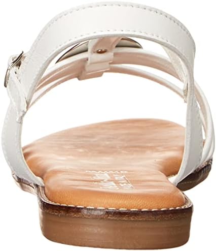 Bella Vita Made in Italy Women's Vue-Italy Flat Sandal, White Leather, 10 Wide | Image 2