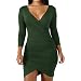 Vestito sexy del manicotto lungo solido Verde militare S