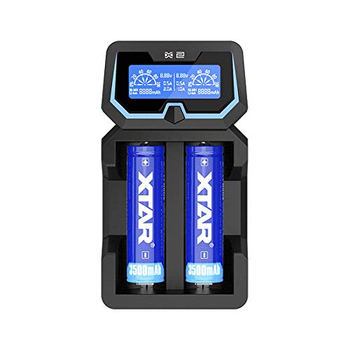 XTAR oplader voor Li-ion en Ni-MH accu's professioneel en snel, reactivering van diepontladen en 0 V cellen, 2-celig… - Afbeelding 6