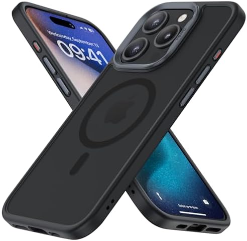 Magnetyczne etui iPhone 15 Pro Kompatybilne z Magsafe Ochrona klasy wojskowej i przed upadkiem Półprzezroczysty matowy Odporny na wstrząsy zderzak ochronne Slim Etui do iPhone 15 Pro