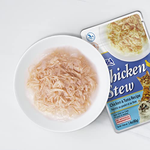Inaba Grain-Free Chicken Stew Side Dish/Complement/Dry Cat Food Topper/Treat For Cats With Vitamin E, 1.4 Ounce Each Pounch|6 Pouches Total, Chicken And Cheese Recipe #TOP2