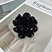 Rose Flower Rhinestones Big Brooch Lapel Pins for Women Her Fashion Elegant Crystal Camellia Floral Brooches Pin for Dresses Suit Clothes Accessories Jewelry Boutonniere Wedding 100mm (Black)