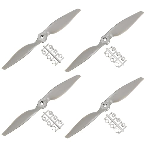 Image of sourcing map 9x6 Propeller RC Propellers 2 Vane Blades Props Grey with Adapter Rings for Electric Airplane Aircraft, Pack of 4