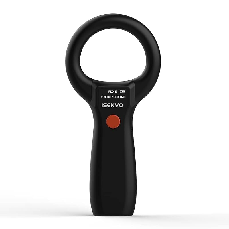 Leitor de Microchip para Cães e Pets ISO11784/ISO11785 FDX-B Recarregável ISENVO 190S