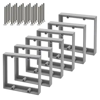 1/2” Double Gang Receptacle Outlet Box Extender,Gray Electrical Outlet Box Extender with Screws,Complies with Applicable Electrical Codes,6Pack