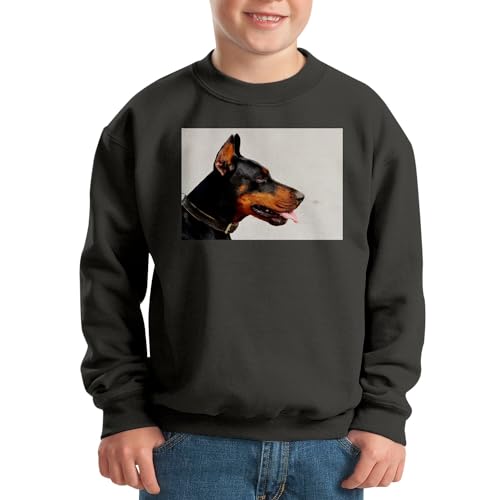 Sweatshirt enfant doberman gros chien pull chaud et resistant pour l ecole
