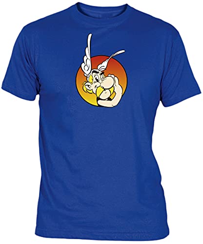Camisetas EGB Camiseta Adulto/Niño Asterix El Galo ochenteras 80´s Retro Comic (Azul, XL)