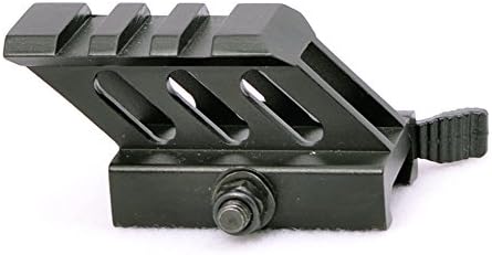 Hammers 45 Degree Angled Forward Extending 1 inch Micro Mini Riser Mount with QD Cam Lever Lock and Picatinny Rail Top for Mini Micro Red Dot Sights