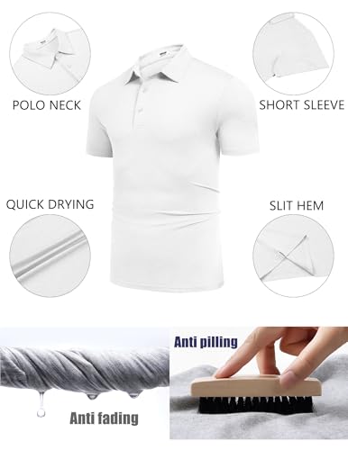 Image of COOFANDY Men's Polo Shirt Golf Quick Dry Performance Short Sleeve Moisture Wicking Athletic Polo Collared Tennis T-Shirt