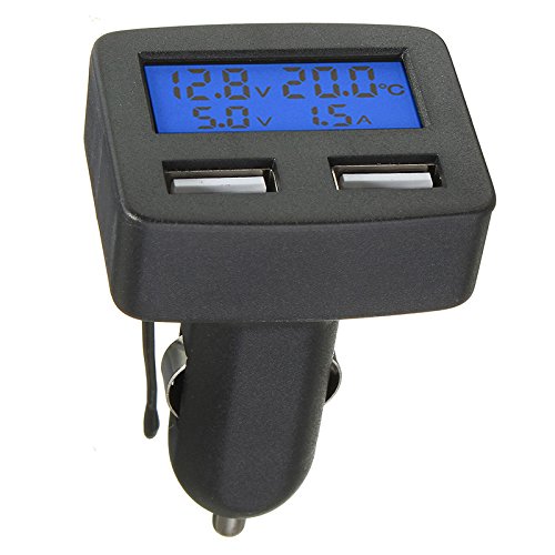 Futaba Multi Functional Car Kit Dual USB Charger Voltmeter Ammeter Thermometer-image-45