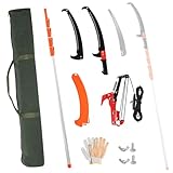 LEADZM Coupe Branche Telescopique 2 7,3 mètres   Équipée d'un système de poulie et de lames affûtées   Légère et réglable en longueur, idéale pour l'élagage des palmiers et des jardins