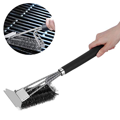 Zouminyy Grill Brush, Stainless Steel Single Head Barbecue Cleaning Brush Scraper for Kitchen, Defult - Image 2