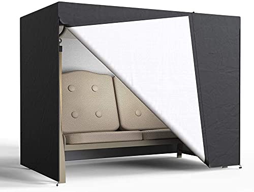 Garden Swing Cover, 2 Seat Hammock Cover Waterproof Windproof Anti-uv Heavy Duty 210D Oxford Fabric Outdoor Garden Patio Swing Hammock Sunshield Cover, 170x160x125cm