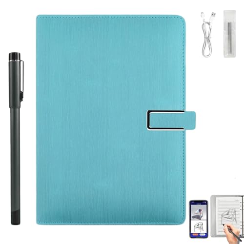 Smart Pen Writing Set-Smart pens for Note Taking, Real-Time Digital Synchronization Compatible for iOS and Android Smartphone, Smart Pen and Notebook and Writing Pad(Blue)