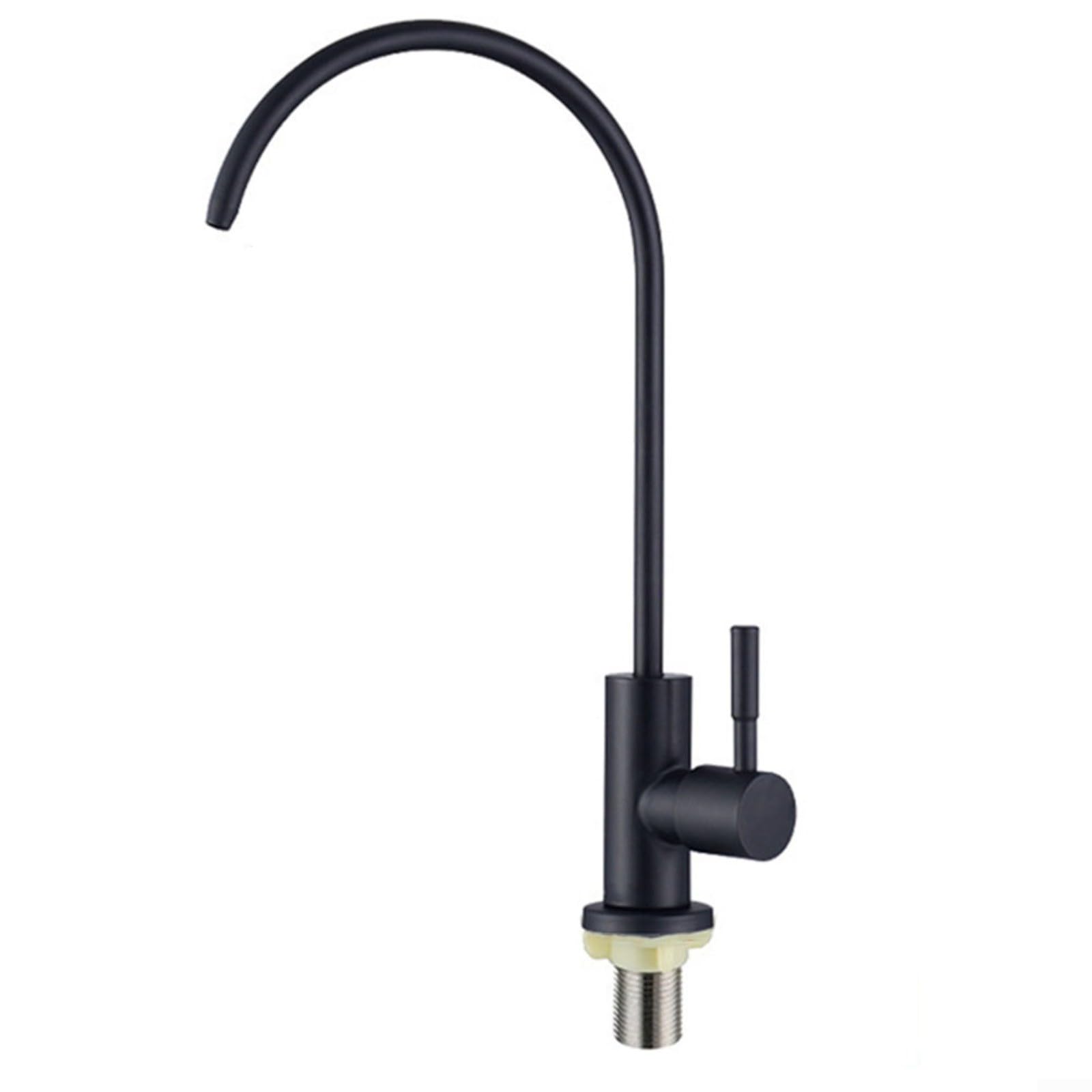 ARMYJY 1/4" Kitchen Filtered Faucet Stainless Steel Direct Purifier Direct Drinking Tap Single Cold Water Sink Faucet(Black)