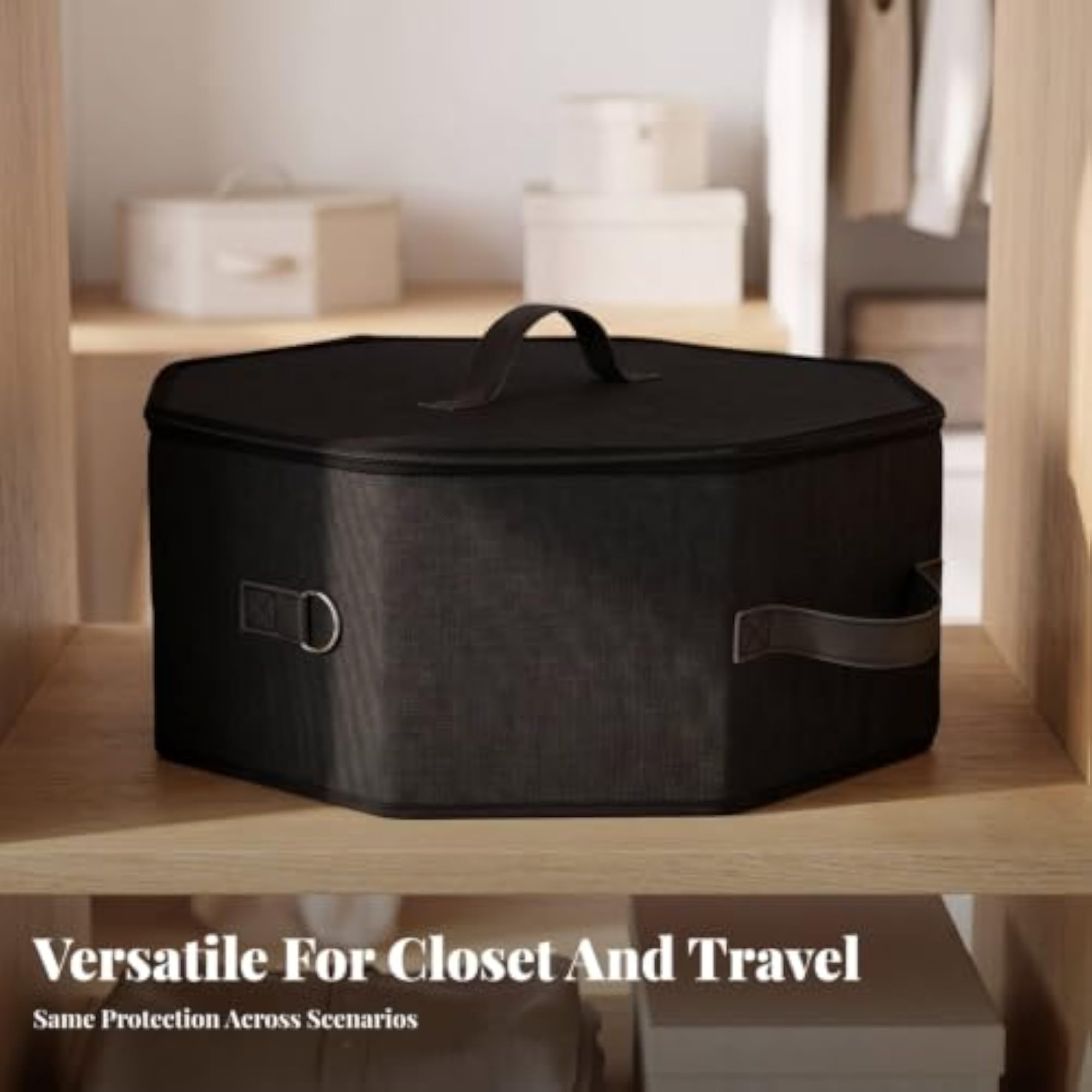 Foldable Hat Storage Case with Shoulder Strap, Portable Crush-Resistant
