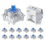 EBILNVKE 12 Pieces Blue Mechanical Keyboard Switches, 3 Pin Pre-Lubricated