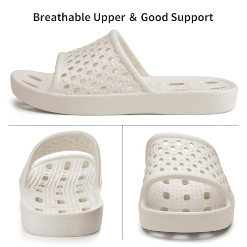Image of Xomiboe Shower Shoes Men Quick Drying Women Shower Sandals Non-Slip Comfortable House Slippers Bathroom Hotel Flip Flops Slides With Students Gym