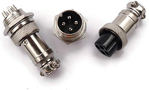 Image of Electronic spices 4 PIN Thread Male Female Panel Metal Aviation Wire Connector Plug CNC (4pin) PAIR OF 2