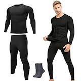 Ropa Termica Hombre Frio,Ropa Interior Térmica,Conjunto Playera Termico y Pantalon Termicos,Ropa Capa Base Invierno Hombre...