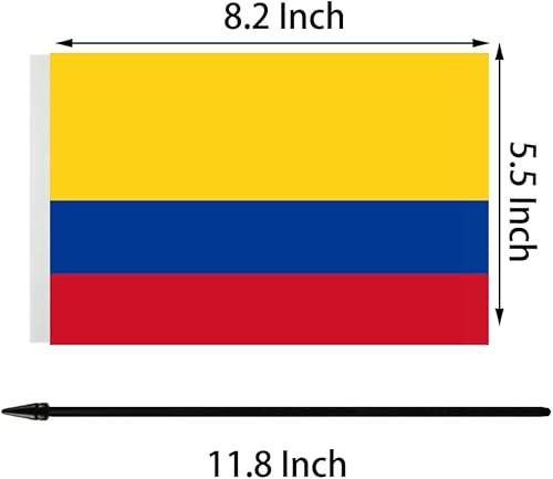 Miniatura 5 de Zigvert Juego de banderas de escritorio de Estados Unidos y Colombia, 8 x 5 pulgadas, bandera de mesa colombiana
