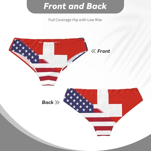 American flag and Swiss flag Men's Elastic Briefs Adult Daily Underpants Household Printed Underwear Trunks2
