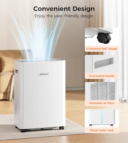 2500 Sq.Ft Max 32 Pints Dehumidifier for Basement with Drain Hose - Image 5