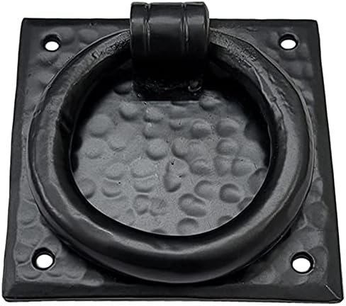 Adonai Hardware 3.6" "Jathniel" Antique Heavy Duty Cast Iron Front Entry Sturdy Stylish Hammered Ring Door Knockers for Vintage Wooden Barn Shed Doors, Gates, Fences, Furniture and Farmhouse