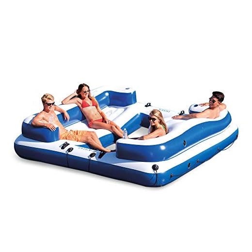 Intex 58293EP Oasis Island Inflatable Giant 5 Person Lake Floating Lounge Raft