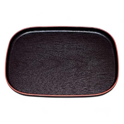 J-kitchens お盆 尺2 大寿木目小判 トレー ( 盆 トレイ おぼん ) 黒 ブラック 天 朱 レッド 36cm 漆器 ( ABS 樹脂 ) 日本製