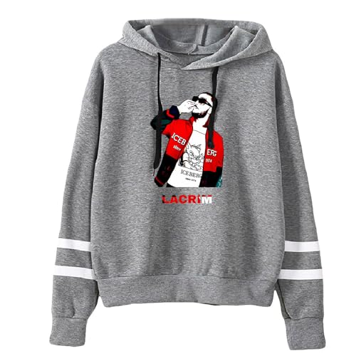 Lacrim Sweat à capuche à manches longues sans poche pour homme et femme, Gris-HL13004, XXL