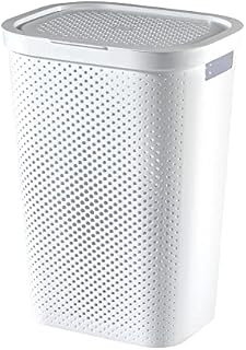 Curver Laundry Basket, 60 L, 43.7 x 35.1 x 60.2 cm, Recycled Plastic,White