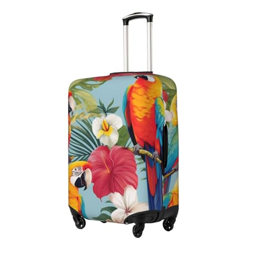 Tropical Plants And Parrots Print Luggage Suitcase Covers Elastic Washable Luggage Protector Luggage Covers For Suitcase2