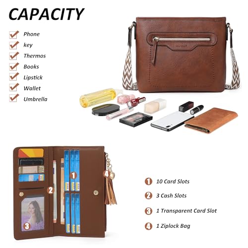 TANTOMI Purses para Mujer 3PCS Conjunto Bolsos Crossbody de Cuero PU miniatura 6