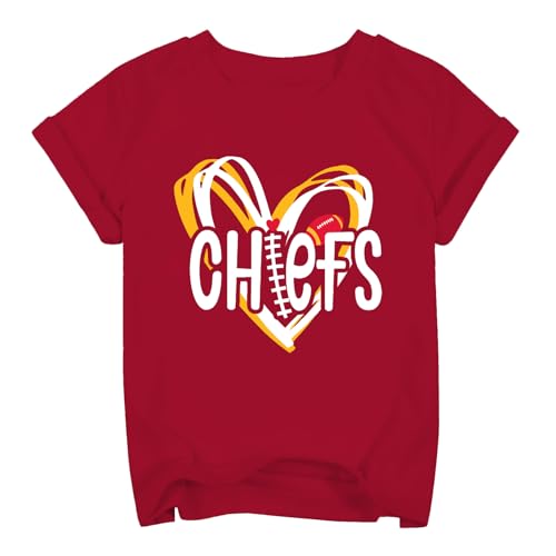 Football Shirts for Girls Boys Game Day T Shirt Kids Football Sunday Athletic Tee Top