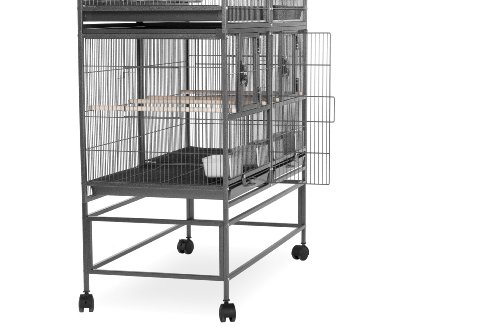 Prevue-Pet-Products-F070-Hampton-Deluxe-Divided-Breeder-Cage-with-StandBlack-Hammertone12