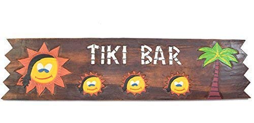 Interlifestyle Tiki BAR Panneau en Bois 100cm avec Sun Motif Déco Hawaii Panneau en Bois