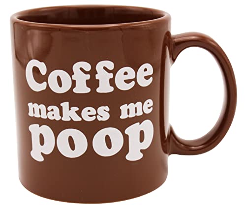 Island Dogs Makes Me Poop Coffee Mug, 1 Count (Pack of 1), Brown, 22 ounces